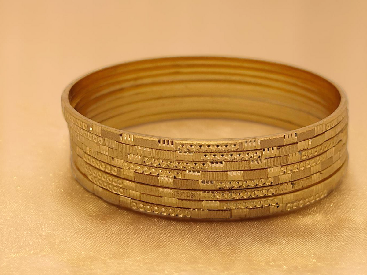 Jewels Kafe Gold Plated Bangle Set (Pack of 8)