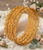 Jewels Kafe Traditional Gold-Plated Textured Kada Bangles Set (Pack of 4) Jewels Kafe