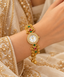 Jewels Kafe™ Royal Rajwadi Gold-Plated Ladies Watch with Red & Green Stone Detailing Jewels Kafe