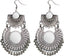 Jewels Kafe Oxidised Afghani Mirror Earrings (SILVER)
