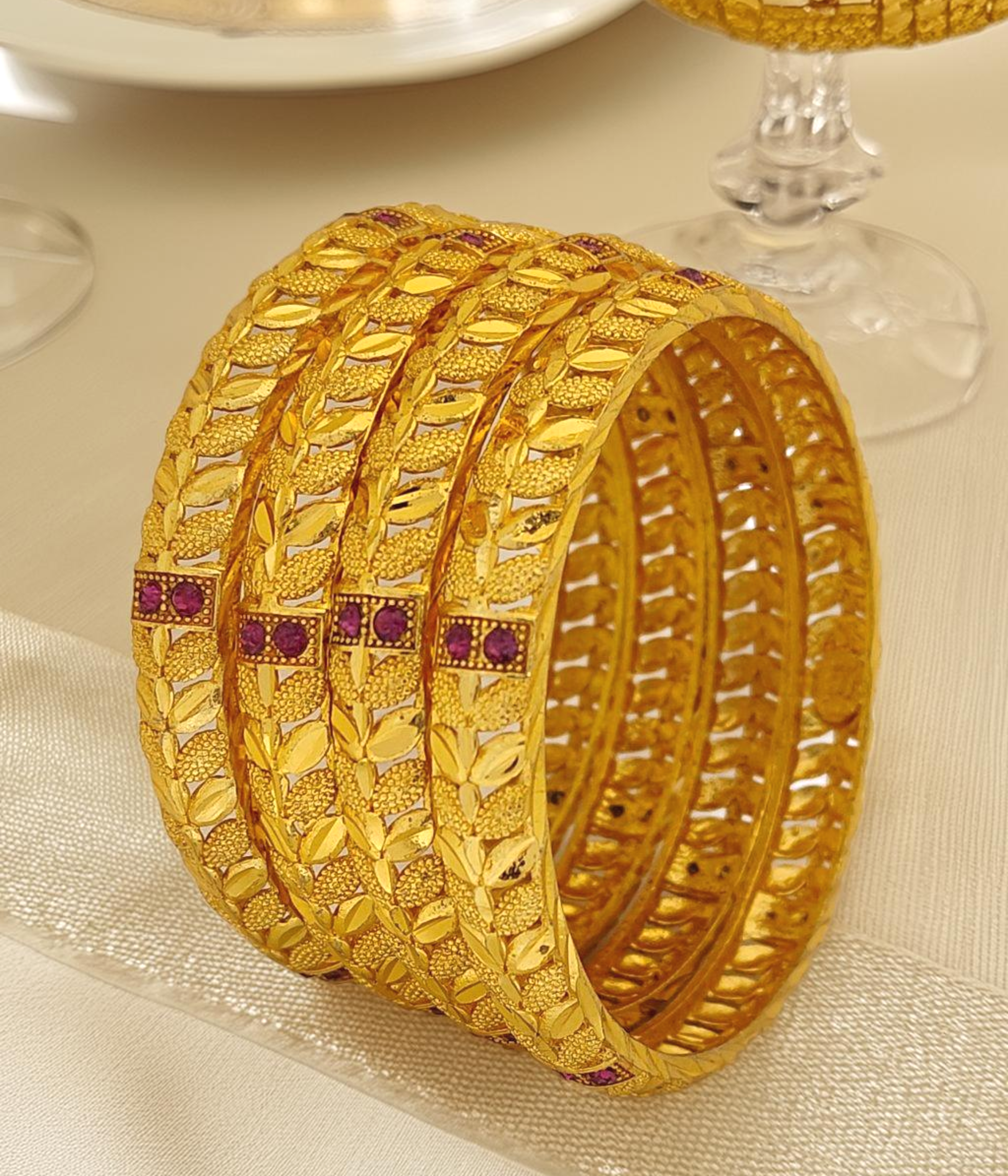 Jewels Kafe Gold Plated Bangle Set of 4