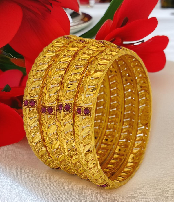 Jewels Kafe Gold Plated Bangle Set of 4