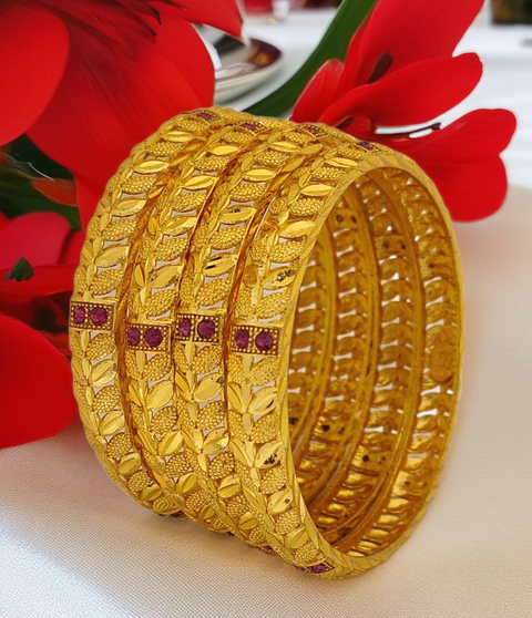 Jewels Kafe Gold Plated Bangle Set of 4 Jewels Kafe