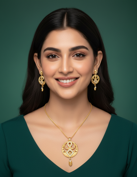 Jewels Kafe Gold-Plated Designer Pendant Set