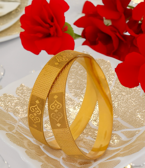 Jewels Kafe Gold Plated Bangle Set of 2