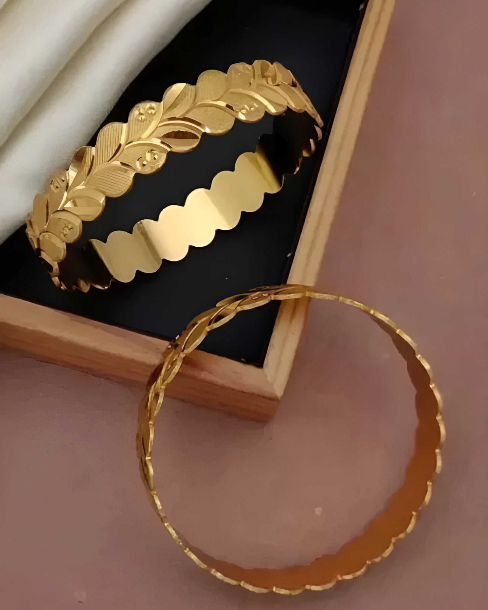 Jewels Kafe Gold Plated Bangle Set (Pack of 2) Secondary image