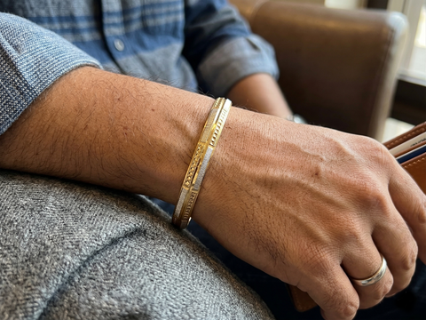 Jewels Kafe Anti-Tarnish Gold Plated Mens Kada 2.18