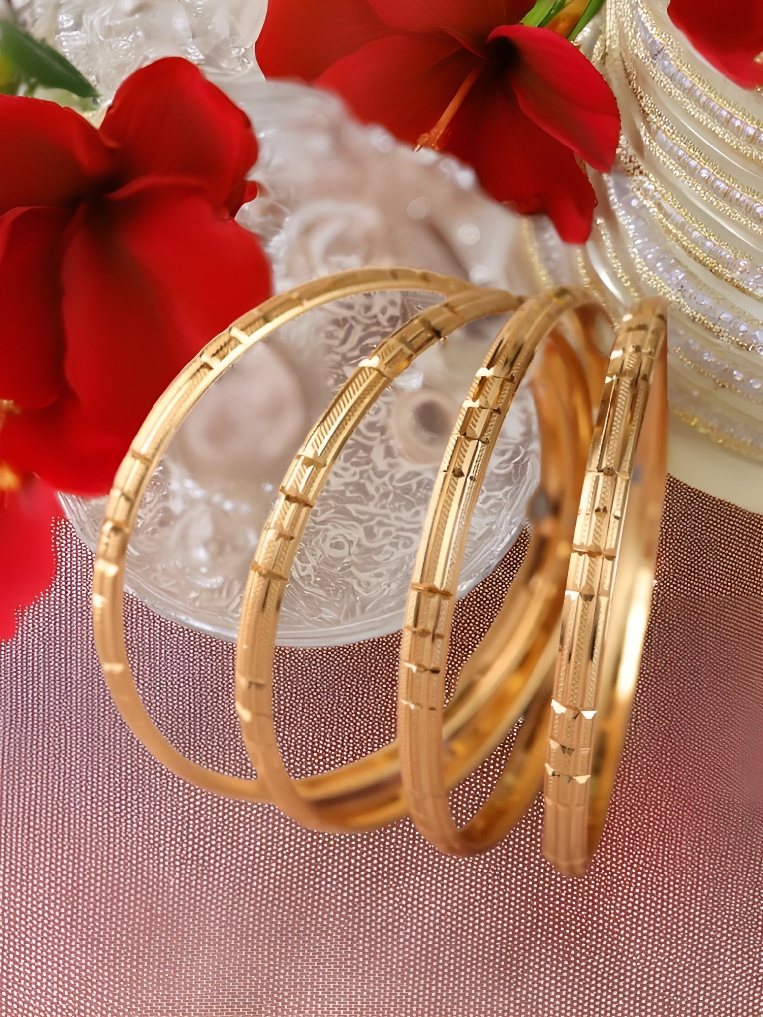 Jewels Kafe Gold Plated Bangle Set of 4 Secondary image