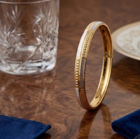 Jewels Kafe Anti-Tarnish Gold Plated Mens Kada