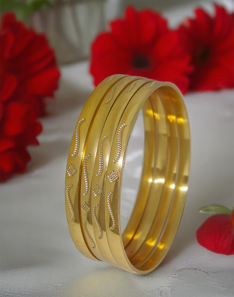 Jewels Kafe Gold Plated Bangle Set (Pack of 4)