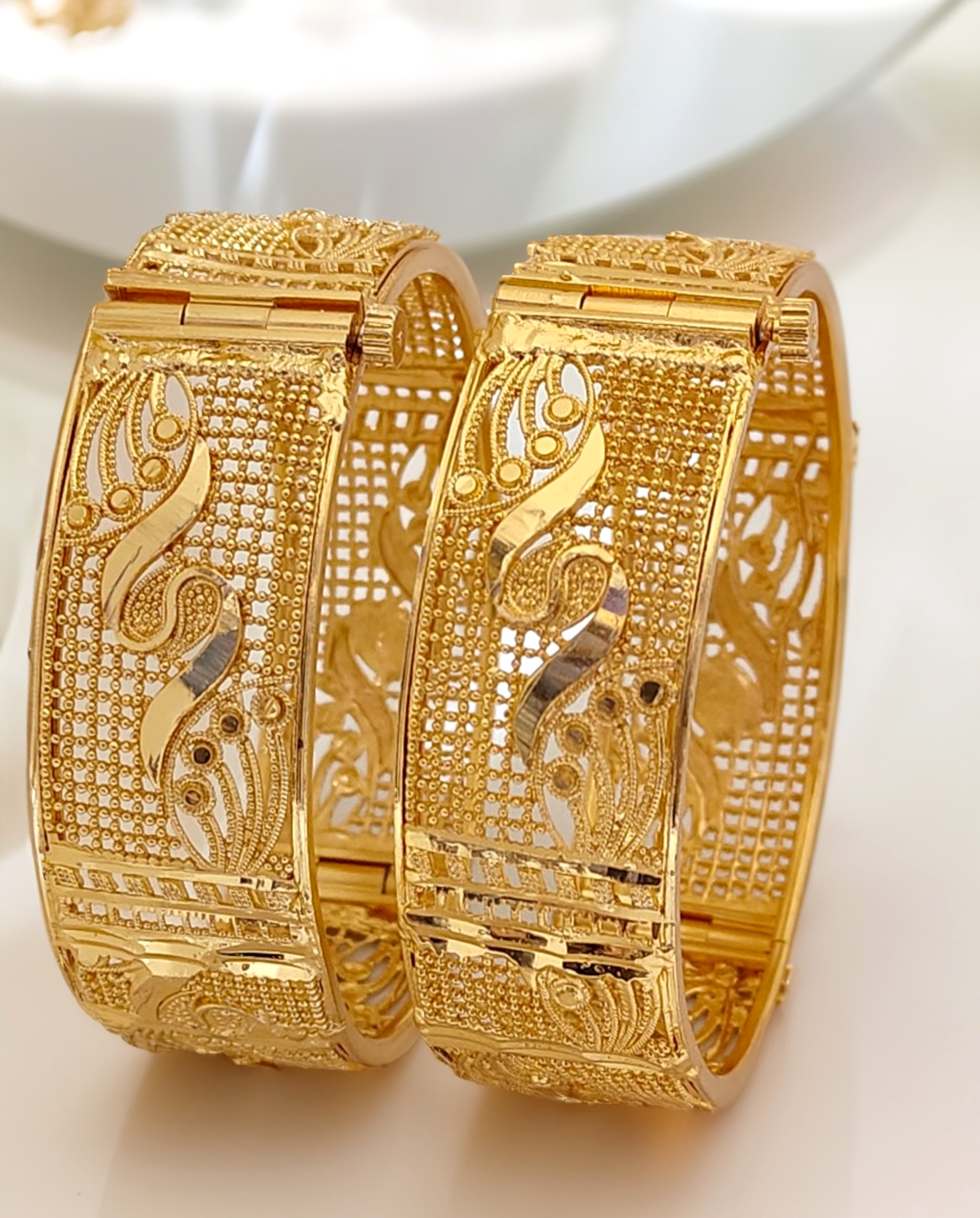 Jewels Kafe One Gram Gold Plated Bangle/Kada Set (Pack of 2)