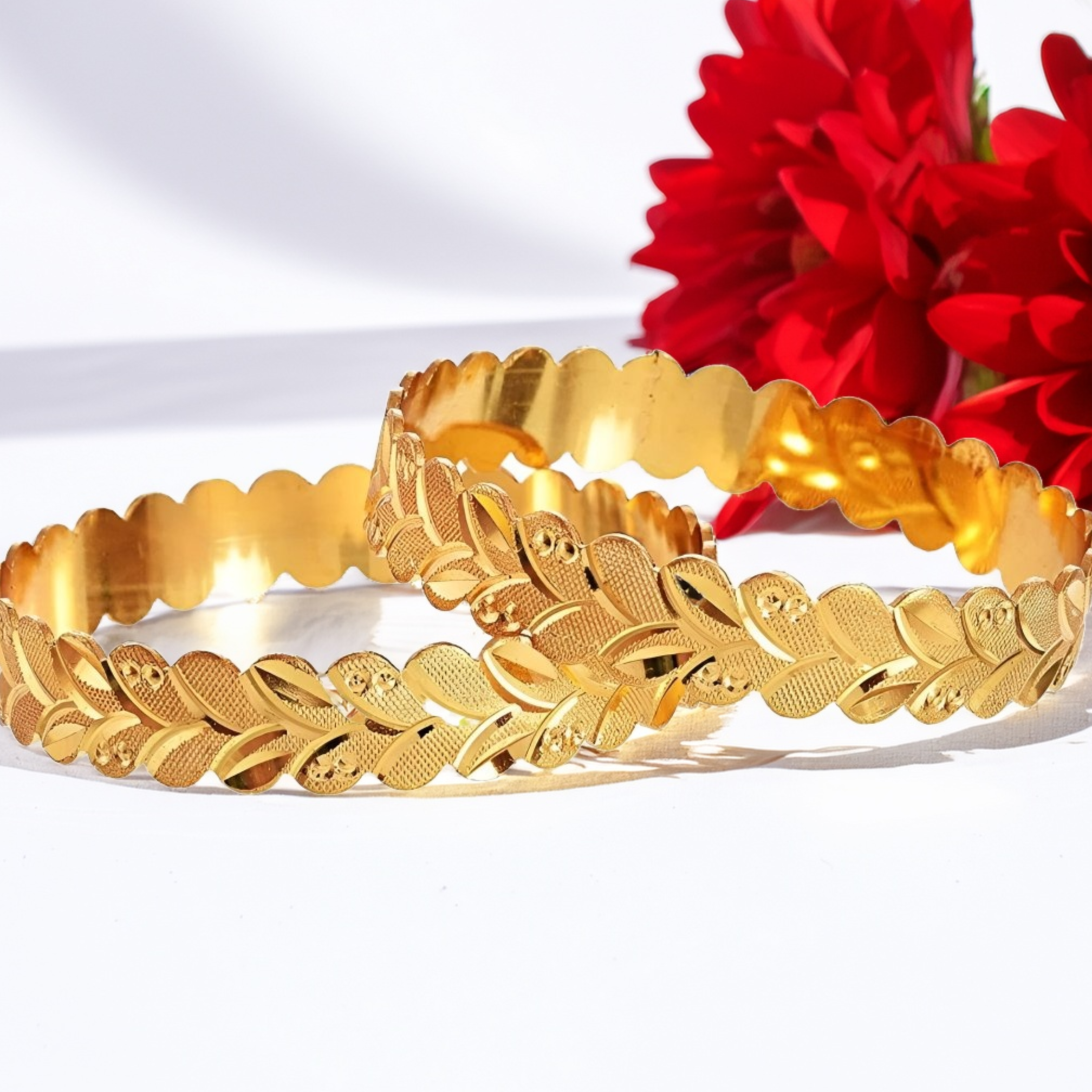 Jewels Kafe Gold Plated Bangle Set (Pack of 2)