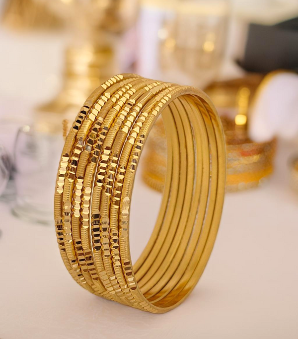 Jewels Kafe Gold Plated Bangle Set (Pack of 8)