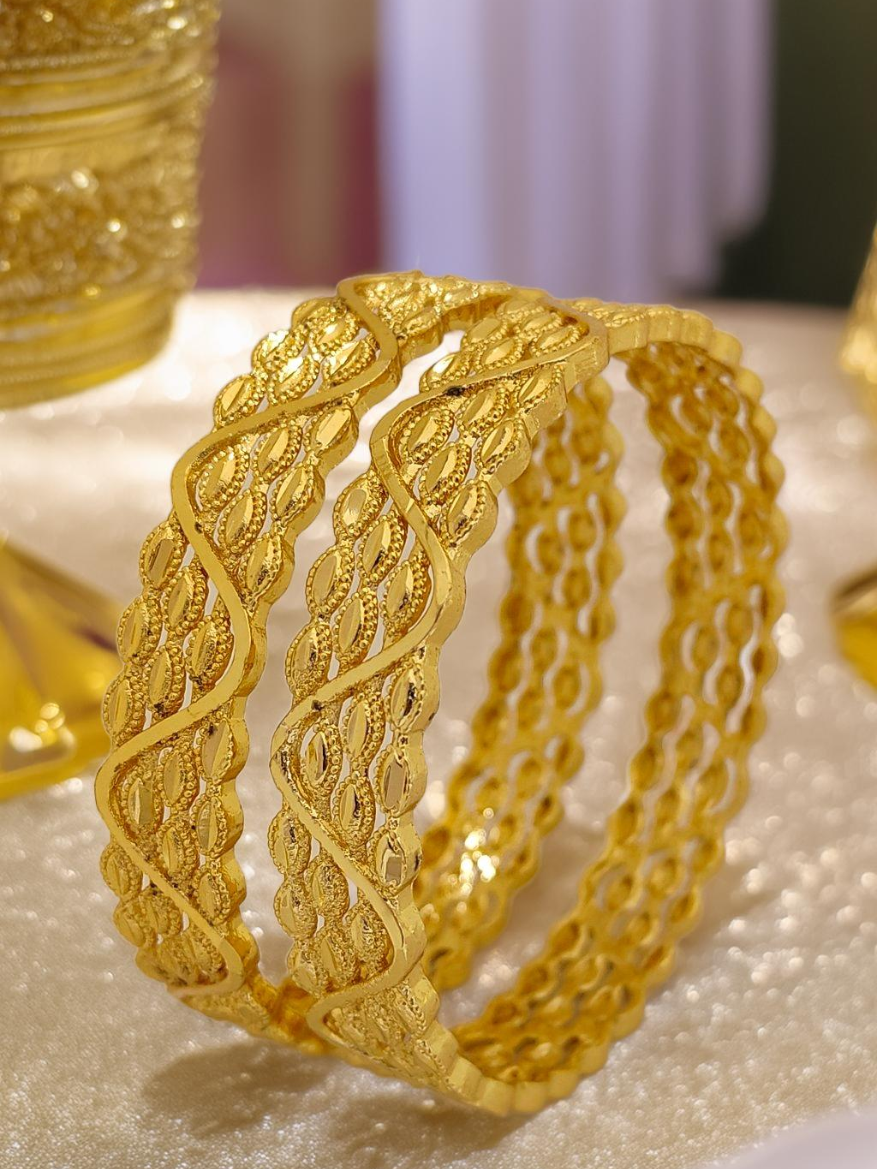 Jewels Kafe Gold Plated Bangle Set (Pack of 2)