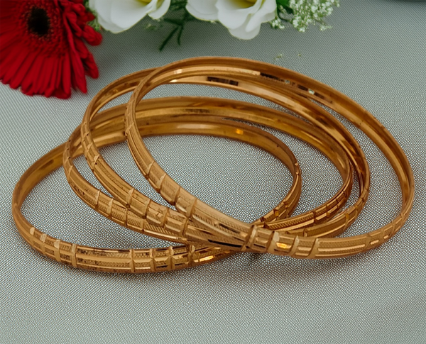 Jewels Kafe Anti-Tarnish Gold Plated Bangle Set of 4