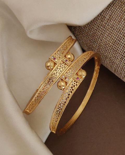 Jewels Kafe Gold Plated Bangle Set (Pack of 2) Jewels Kafe