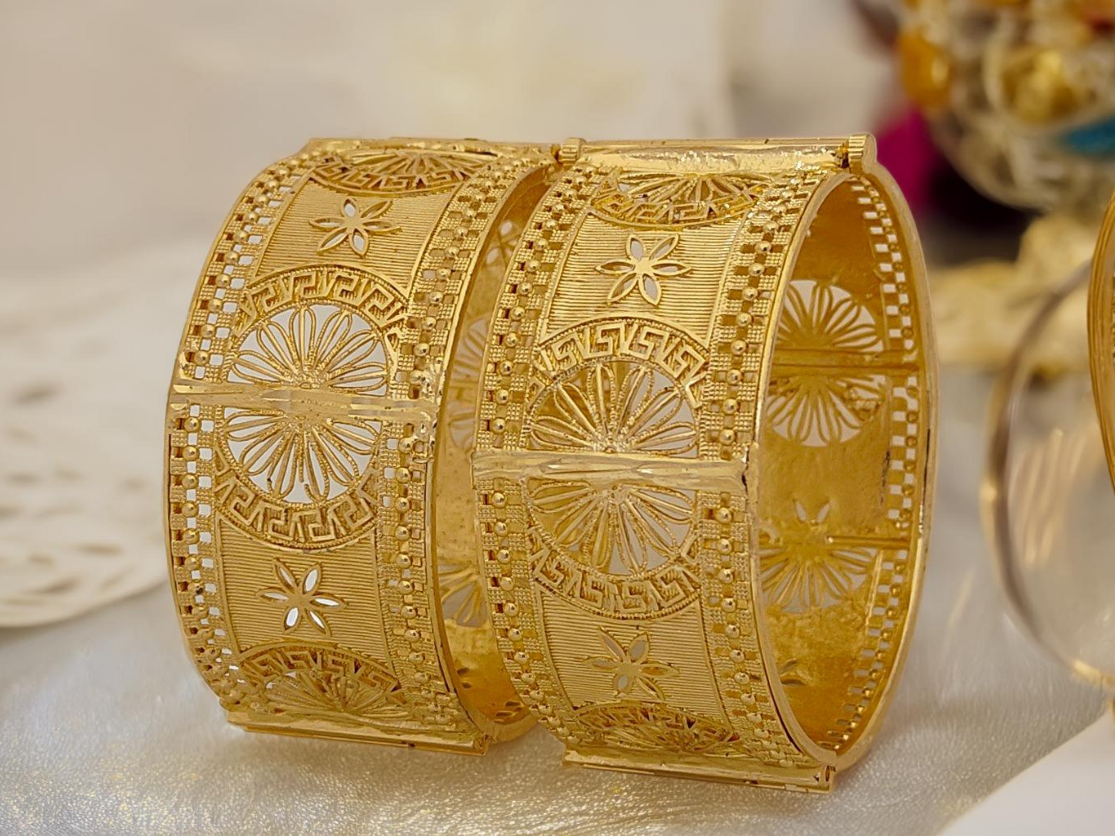 Jewels Kafe One Gram Gold Plated Bangle/Kada Set (Pack of 2)