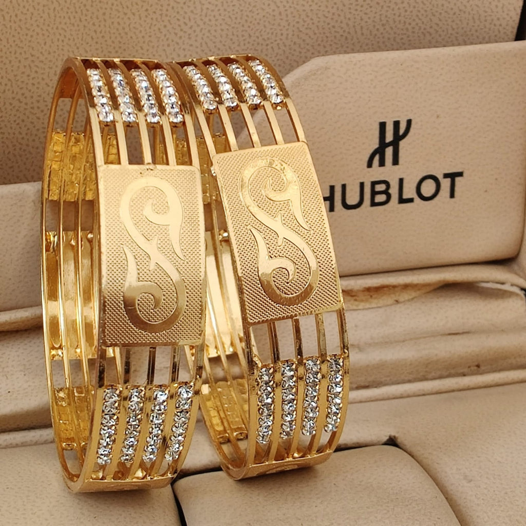 Jewels Kafe Gold Plated Bangle Set of 2