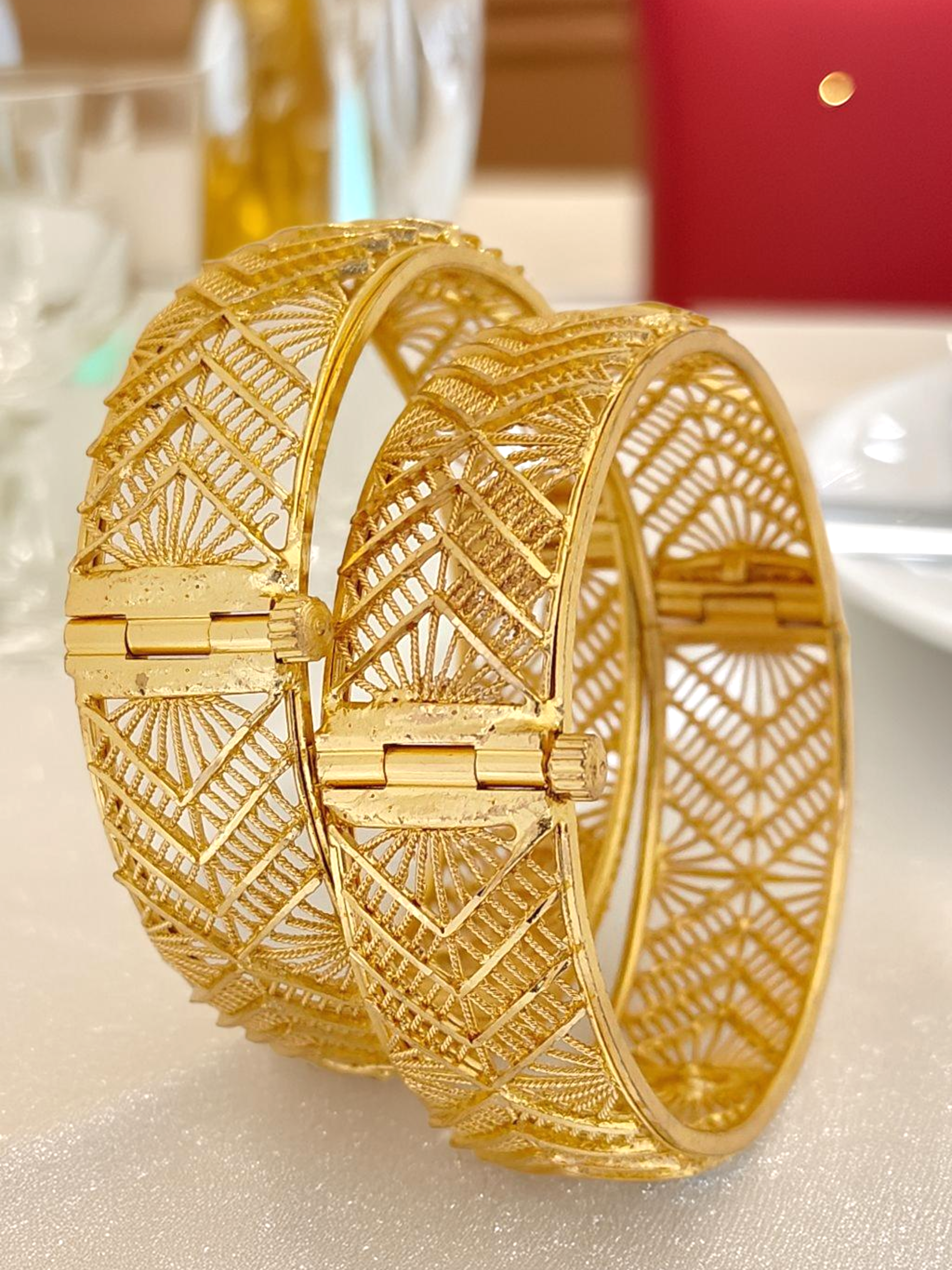 Jewels Kafe One Gram Gold Plated Bangle/Kada Set (Pack of 2) 2.8