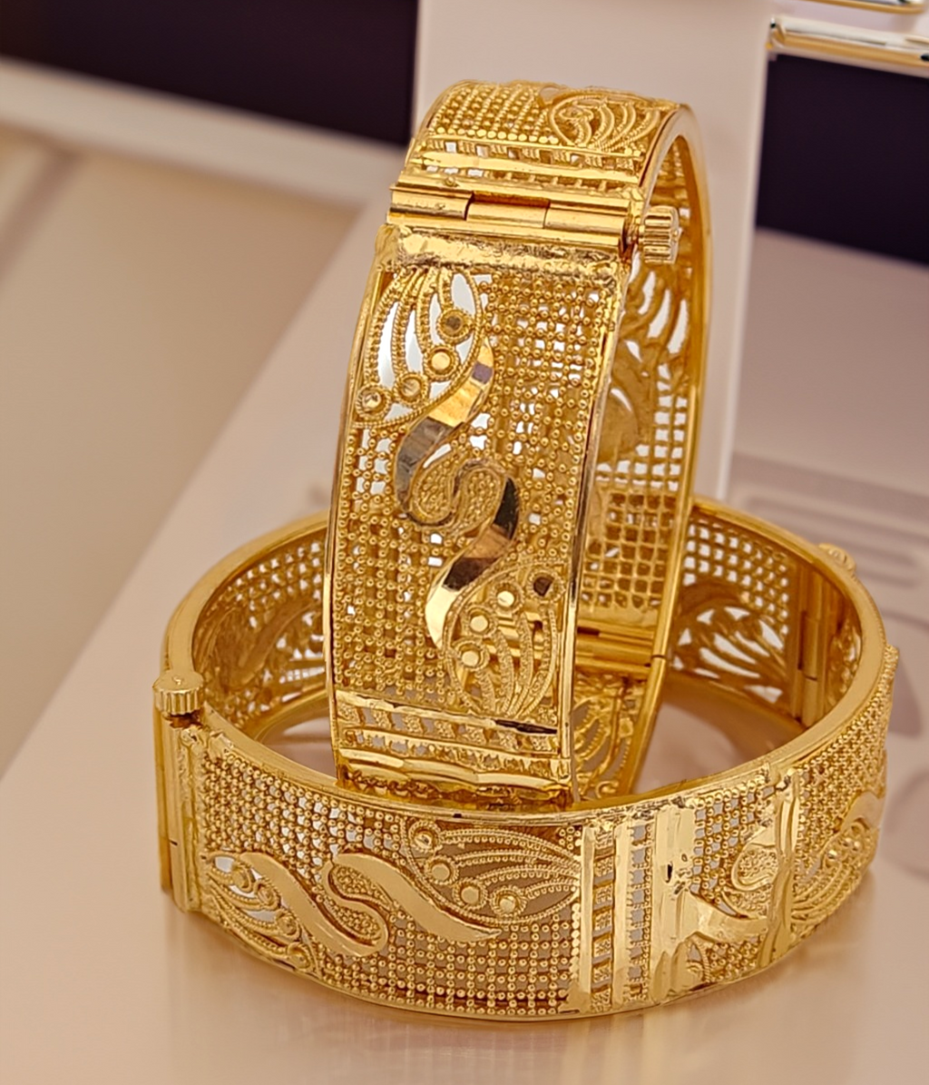 Jewels Kafe One Gram Gold Plated Bangle/Kada Set (Pack of 2)
