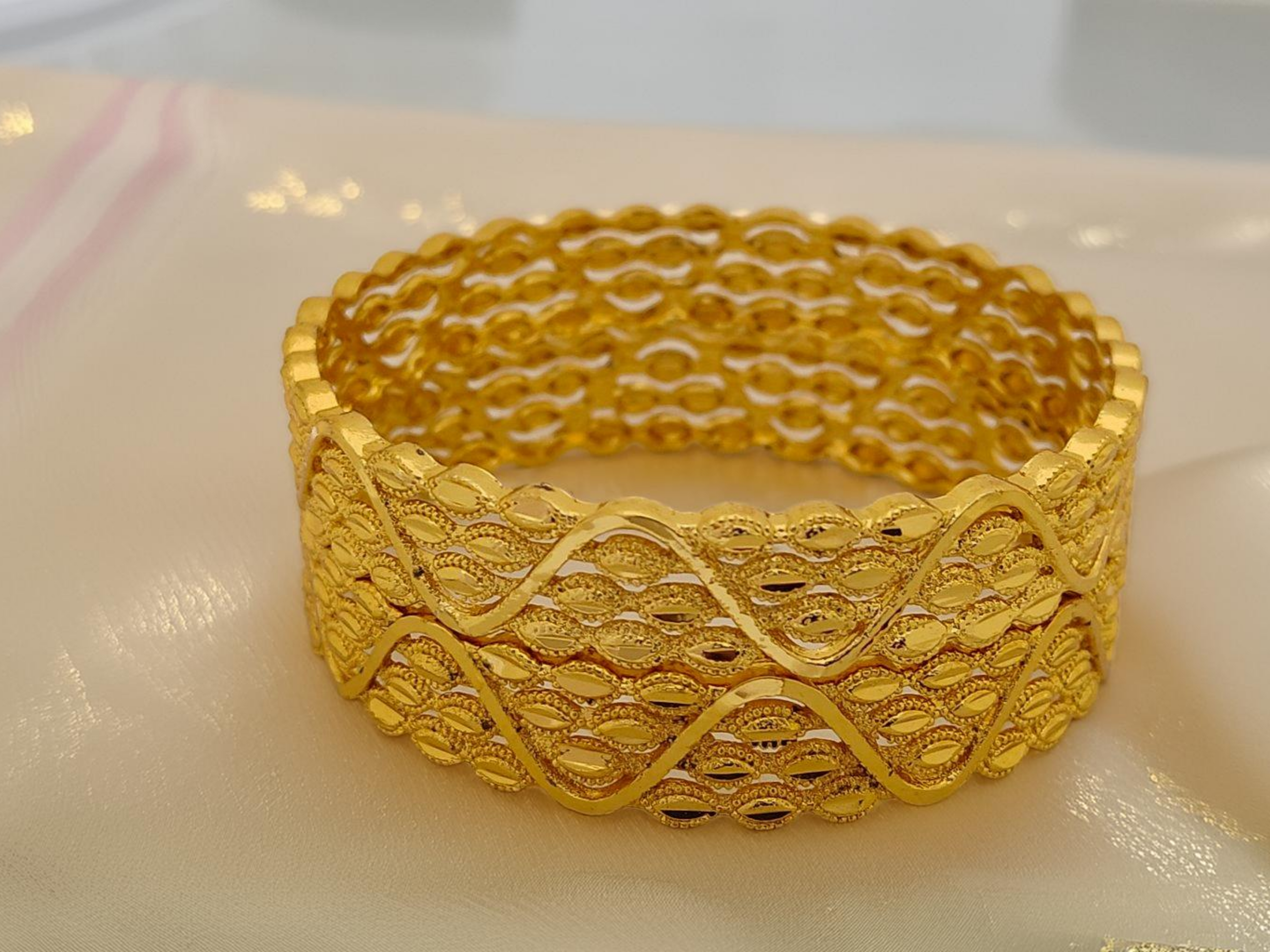 Jewels Kafe Gold Plated Bangle Set (Pack of 2)