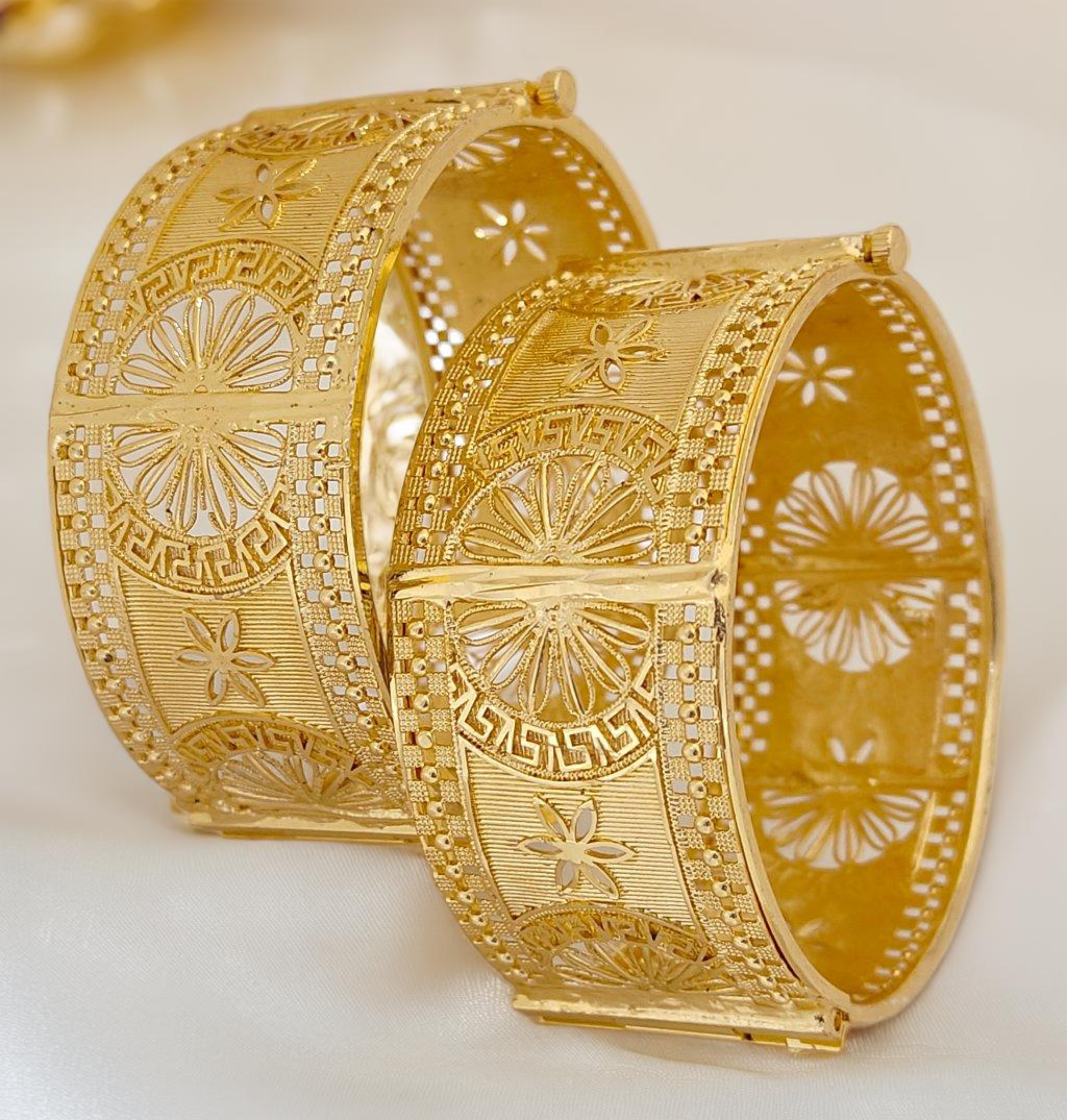 Jewels Kafe One Gram Gold Plated Bangle/Kada Set (Pack of 2) 2.8
