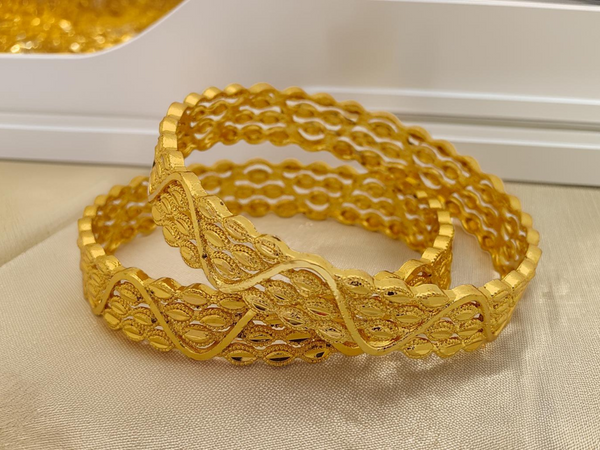 Jewels Kafe Gold Plated Bangle Set (Pack of 2)