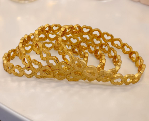 Jewels Kafe One Gram Gold Plated Bangle Set of 4 Jewels Kafe