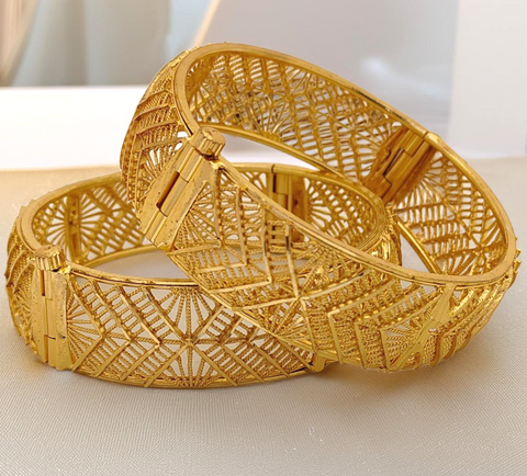 Jewels Kafe One Gram Gold Plated Bangle/Kada Set (Pack of 2) Jewels Kafe
