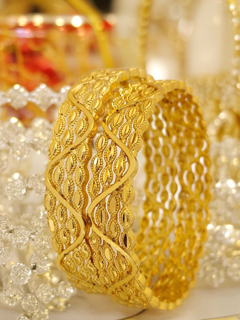 Jewels Kafe Gold Plated Bangle Set (Pack of 2) Jewels Kafe