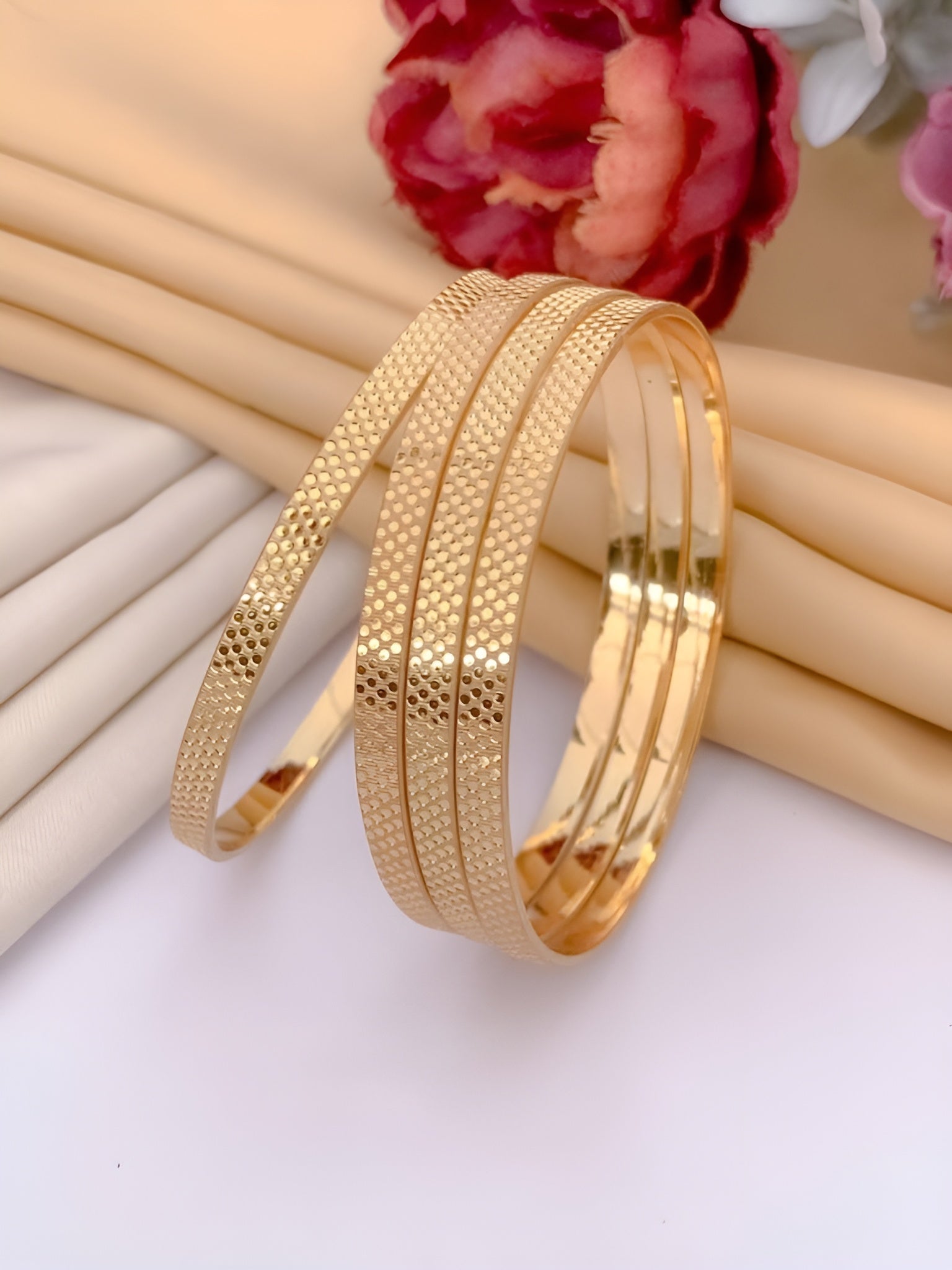 Jewels Kafe Gold Plated Bangle Set of 4