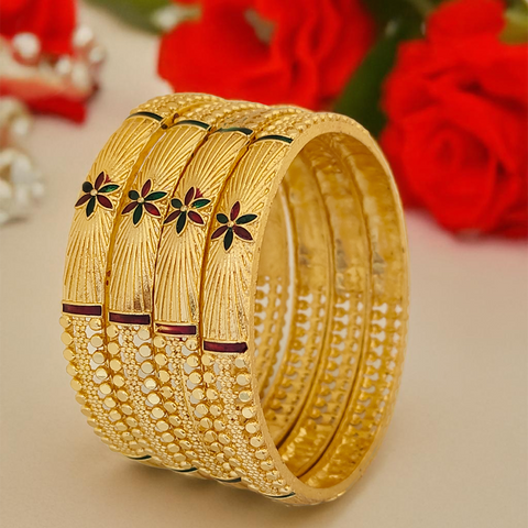 Jewels Kafe Gold Plated Bangle Set of 4