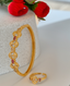 Jewels Kafe Anti-Tarnish Golden Adjustable Free Size Women’s Bracelet/Kada & Ring Combo