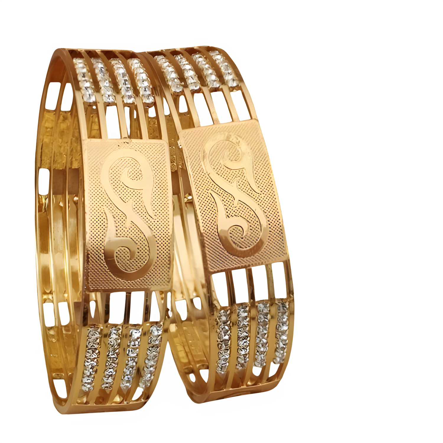 Jewels Kafe Gold Plated Bangle Set of 2 2.10 Main image