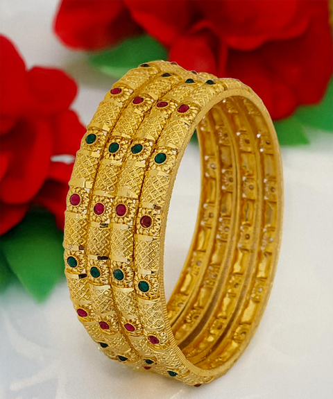 Jewels Kafe Gold Plated Bangle Set of 4 Jewels Kafe