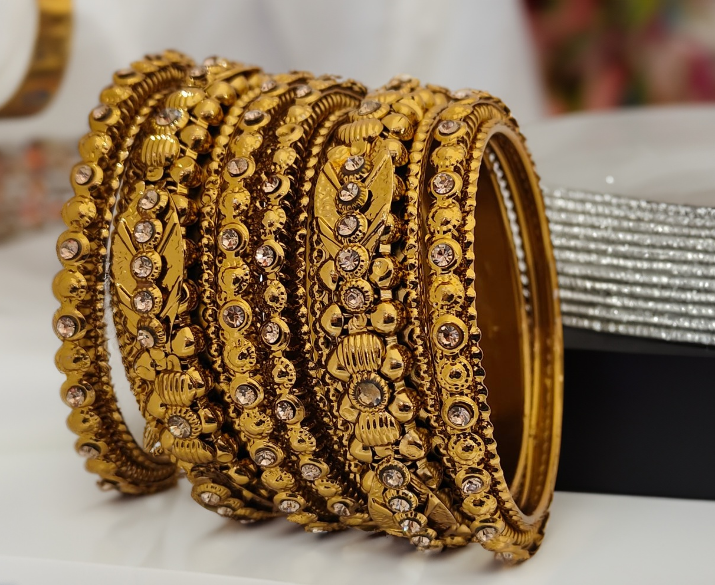 Jewels Kafe Gold Plated Bangle Set (Pack of 6) 2.8
