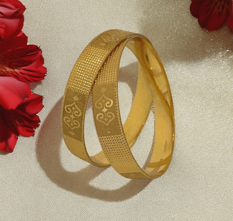 Jewels Kafe Gold Plated Bangle Set of 2 Jewels Kafe