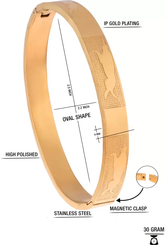 Jewels Kafe One Gram Gold Plated Mens Kada Free Size