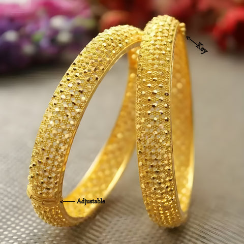 Jewels Kafe Gold Plated Bangle Set 2.8