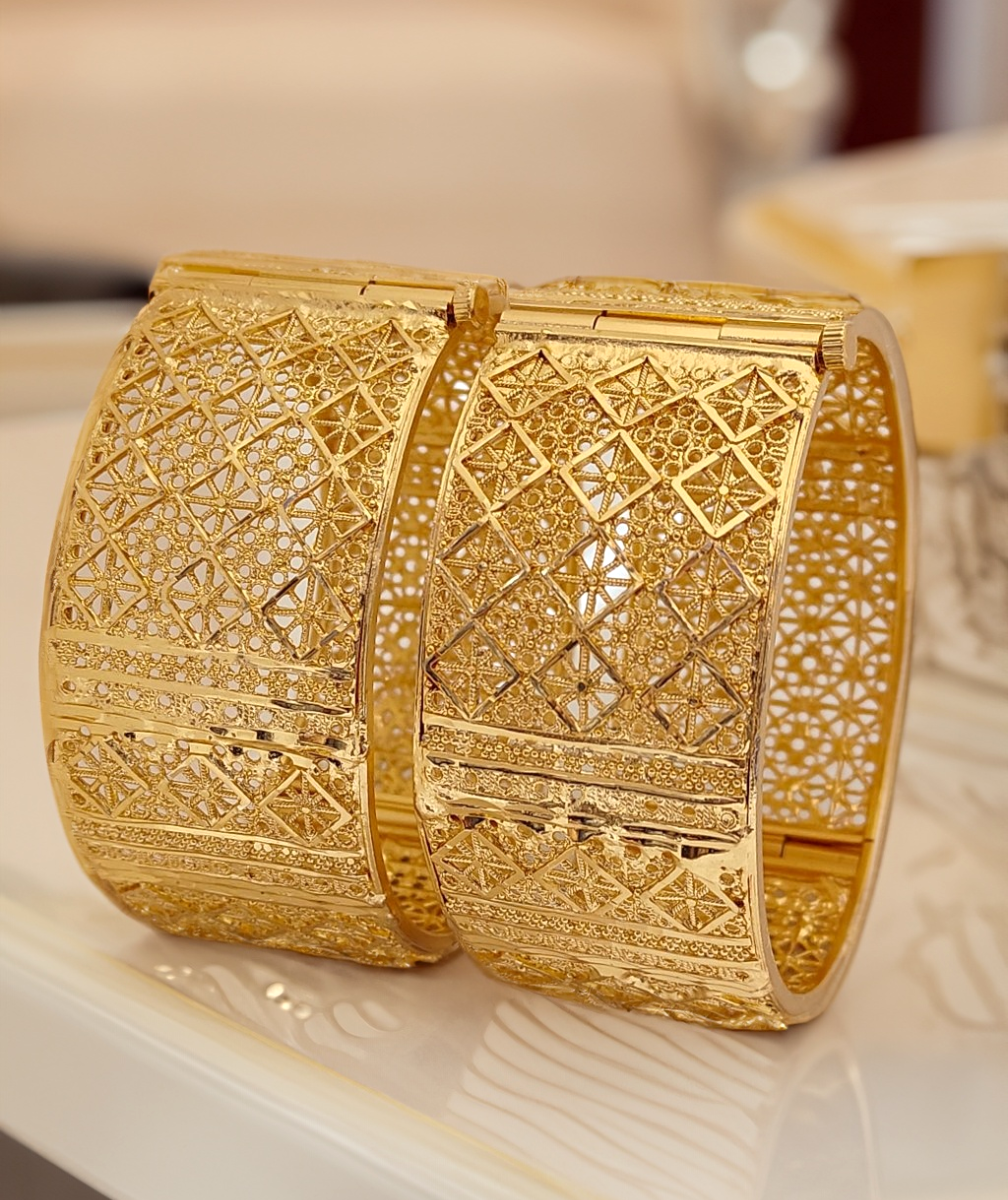 Jewels Kafe One Gram Gold Plated Bangle/Kada Set (Pack of 2) Secondary image