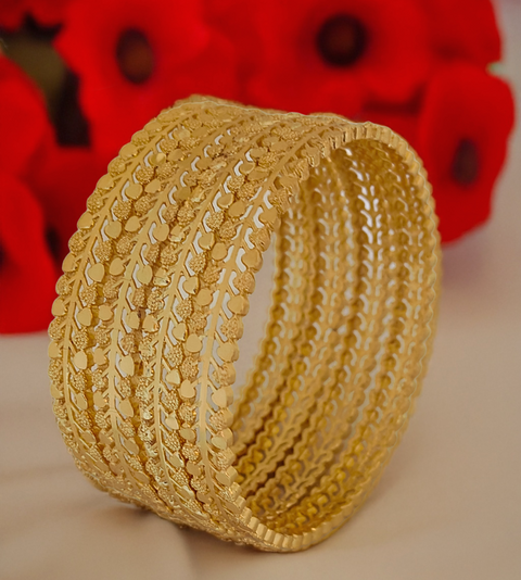 Jewels Kafe Gold Plated Bangle Set of 4 Jewels Kafe
