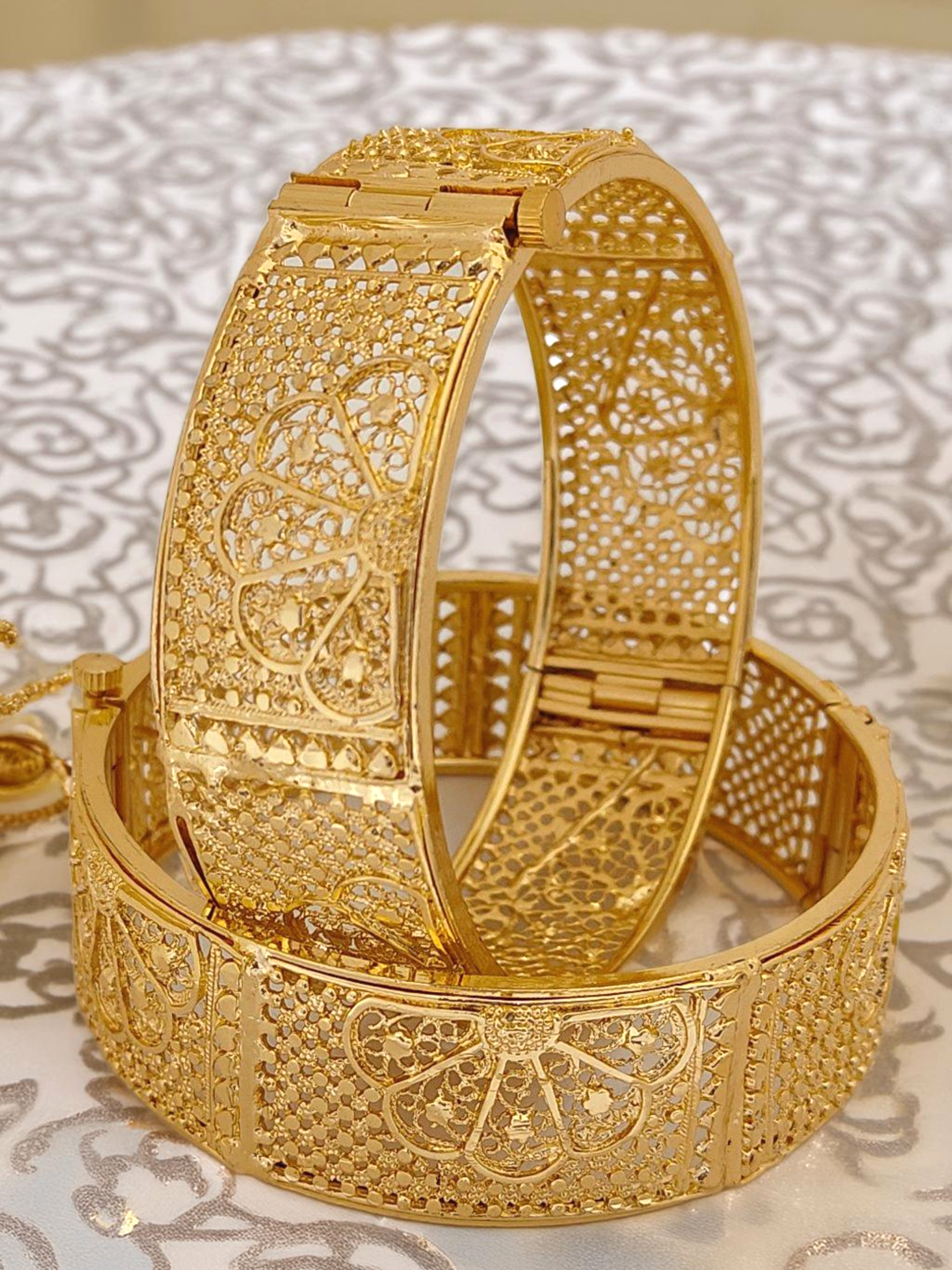 Jewels Kafe One Gram Gold Plated Bangle/Kada Set (Pack of 2)