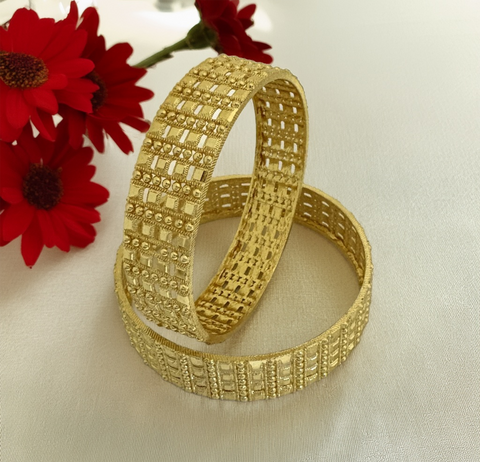 Jewels Kafe Gold Plated Bangle/Kada Set (Pack of 2)