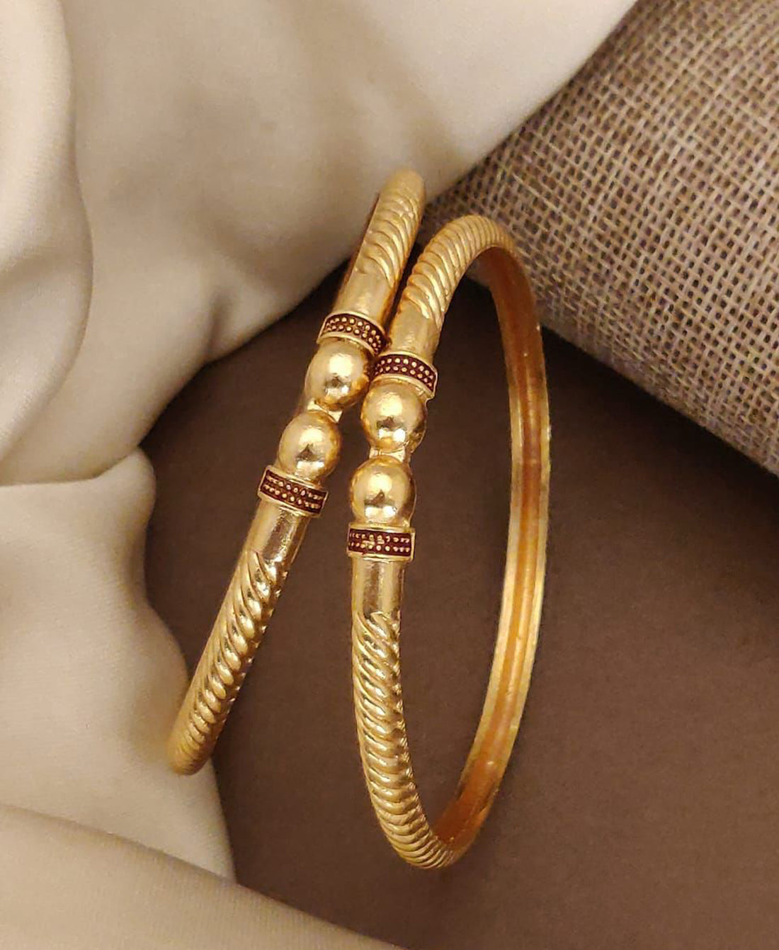 Jewels Kafe Gold Plated Bangle Set (Pack of 2) 2.10