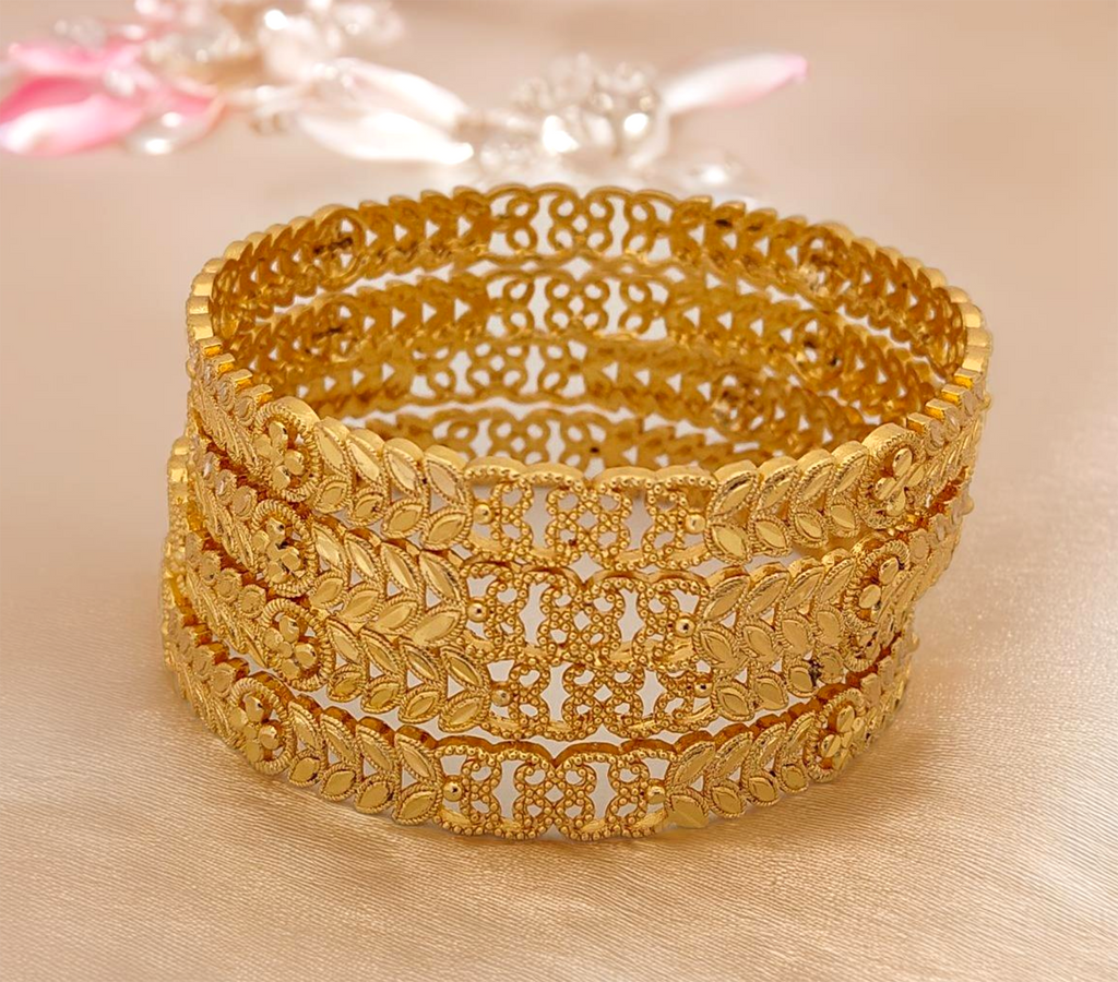 Jewels Kafe One Gram Gold Plated Bangle Set of 4