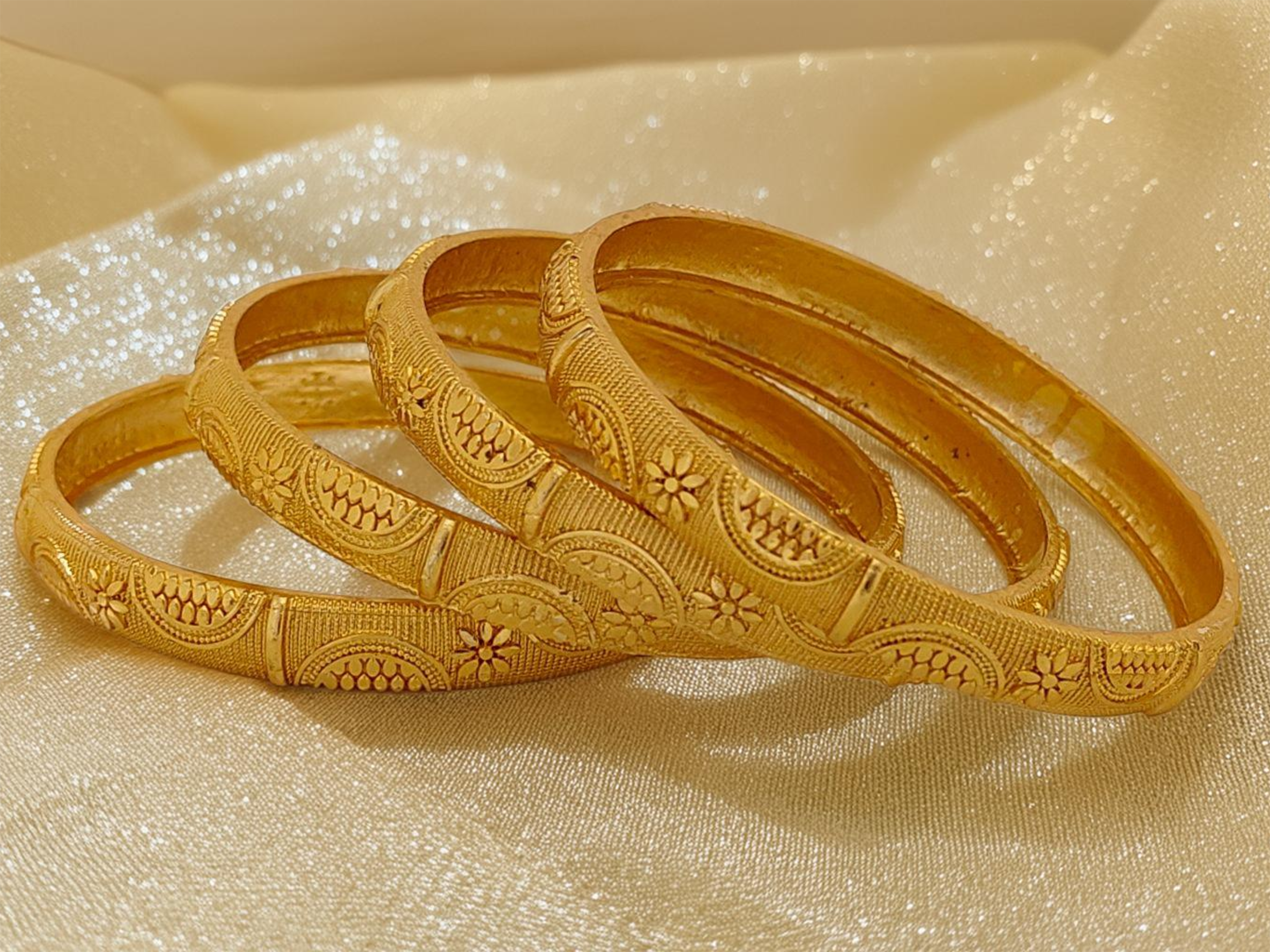 Jewels Kafe One Gram Gold Plated Bangle Set of 4