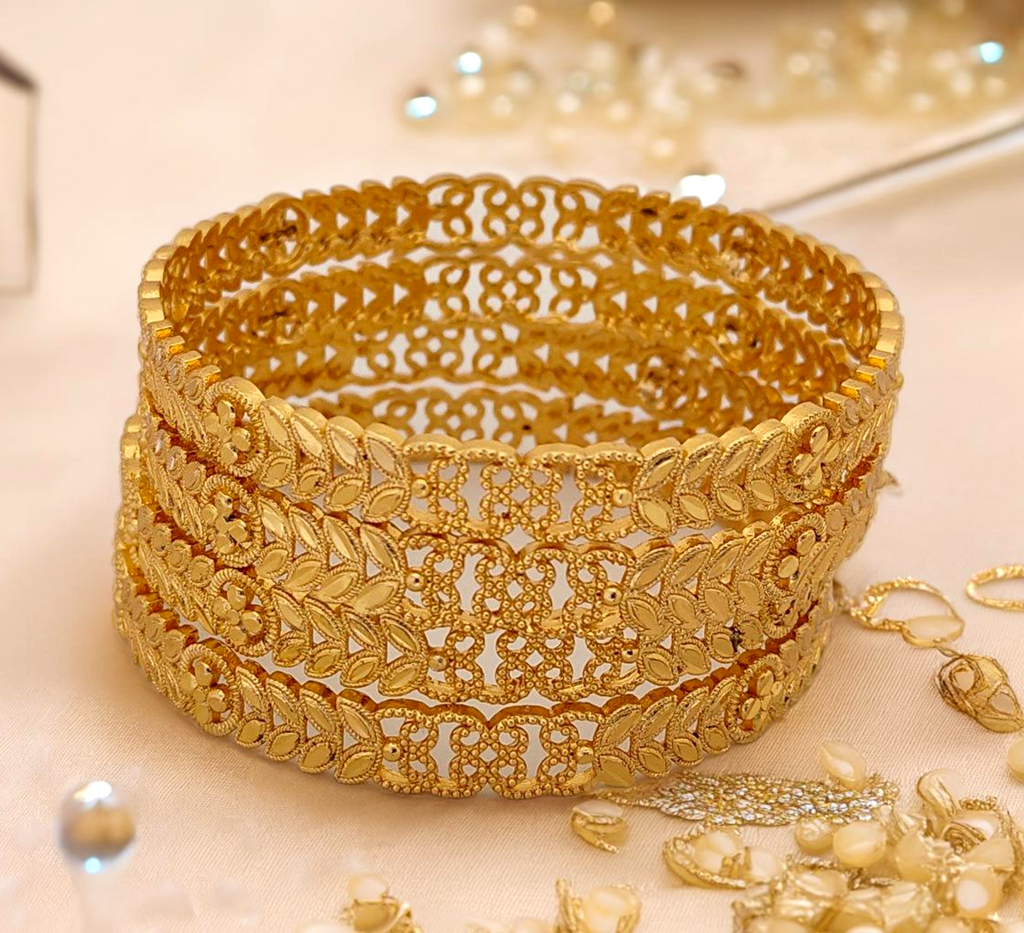 Jewels Kafe One Gram Gold Plated Bangle Set of 4 2.8