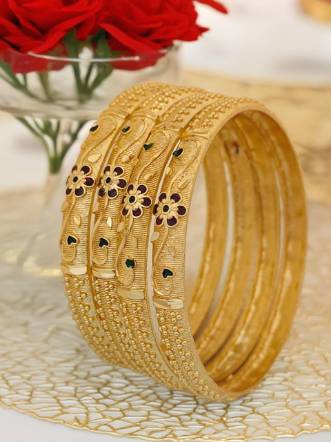 Jewels Kafe Gold Plated Bangle Set of 4 Jewels Kafe