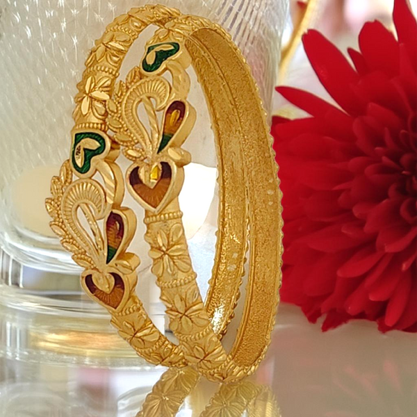 Jewels Kafe Gold Plated Bangle Set