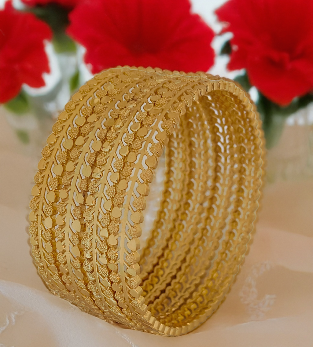 Jewels Kafe Gold Plated Bangle Set of 4 2.8